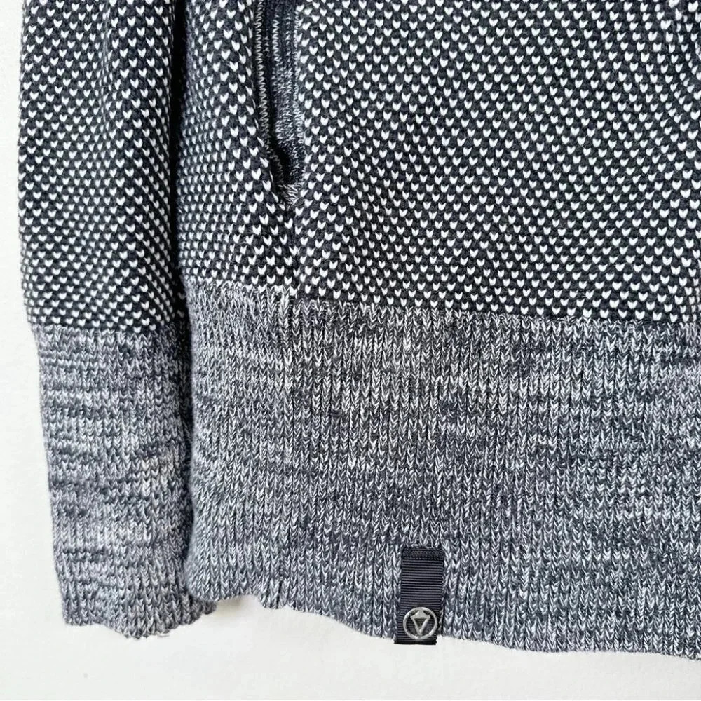 Ivivva Girls Size Feeling Toasty Cardigan  Black Grey Stripe Wrap - Picture 14 of 16